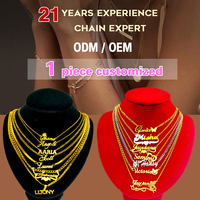 Collier personnalisé pour femme avec nom de famille, chaîne à maillons en acier inoxydable plaqué or, pour l'occasion d'un anniversaire