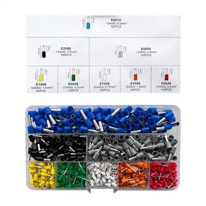 800 PCS Ferrules kit Wire Ferrules Crimp Connector Insulated Cord Pin End AWG 22-10 Terminal Blocks