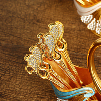 Ensemble de cuillères de luxe européennes incrustées de strass, en forme de cygne, vaisselle personnalisée, fournitures de cuisine, décoration intérieure, approvisionnement direct usine