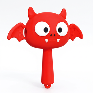 Jouet anti-stress en forme de crâne de chauve-souris pour Halloween, jouet à secouer qui couine, pour enfants, unisexe, en plastique, jouet à main pour soulager le stress - Product Image 1