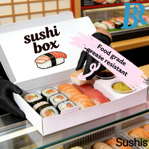 Caja de sushi de lujo personalizada, caja de embalaje para comida rápida, <span class=keywords><strong>cajas</strong></span> para llevar con insertos para vasos, caja para pescado, caja para tacos, caja para rollos de sushi - Product Image 2