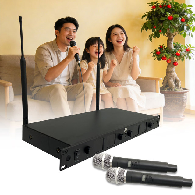Performance System Professional Dynamic Wireless 4-Channel PA System Handheld & Headset Microphone Stage Concert Audio Sound Mic