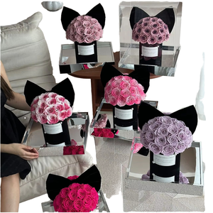 Boîte à roses en acrylique en forme de champignon, boîte à roses éternelles préservées, seau moyen pour mariage, <span class=keywords><strong>Saint</strong></span>-<span class=keywords><strong>Valentin</strong></span>, <span class=keywords><strong>cadeau</strong></span>, vente en gros - Product Image 1
