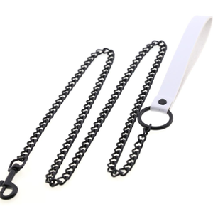 Di alta Qualità Tutto Nero In Pelle di Metallo Catena Del Cane Al Guinzaglio - Product Image 4