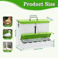 Mangeoire à poulet personnalisée JH-Mech, design à 6 ports d'alimentation, poignée supérieure en métal robuste, verrous latéraux sécurisés, mangeoires en métal pour poulets
