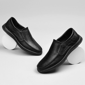 Nouvelles chaussures en cuir véritable pour hommes, printemps |   Chaussures décontractées tendance à enfiler en cuir |   Chaussures décontractées tendance - Product Image 4