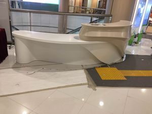 Nhà máy sản xuất acrylic rắn bề mặt đá nghệ thuật Thiết kế bàn tiếp tân cho tòa nhà thương mại khách sạn Trung tâm mua sắm sử dụng OEM ODM - Product Image 4