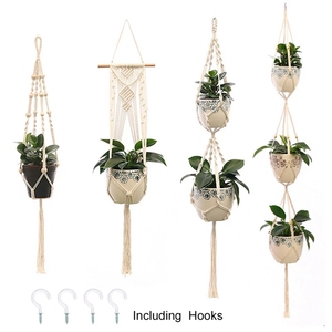 Porte-Pots de fleurs <span class=keywords><strong>en</strong></span> <span class=keywords><strong>macramé</strong></span>, porte-plantes de balcon à corde <span class=keywords><strong>en</strong></span> coton - Product Image 2