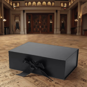 Tùy Chỉnh Sang Trọng Có Thể Tái Chế Từ Đóng Cửa Gấp Quần Áo Giấy Bao Bì Quà Tặng Hộp Với Ribbon Màu Đen Màu Hồng Hộp Quà Tặng - Product Image 5