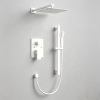 Kit de douche encastré en nickel brossé, combinaison de douche murale résistante au ternissement avec barre coulissante pour salles de bain classiques et modernes