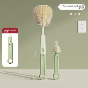 Brosse à <span class=keywords><strong>biberon</strong></span> en silicone : Brosse multifonctionnelle à manche droit portable pour tétine, ensemble de brosses de nettoyage pour biberons et tasses - Product Image 3