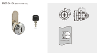 Serrure à came plate en alliage de zinc finition chrome brillant de sécurité supérieure MK104-04 pour caisse enregistreuse et système de point de vente (PDV) en commerce de détail