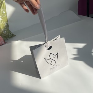 Custom Logo <b>Small</b> Gift <b>Bag</b> Paper Texture Jewelry Shopping <b>Bag</b> Die-cut Ribbon Handle <b>Bag</b> Jewelry Paper <b>Bags</b> for <b>Small</b> Business - Product Image 4