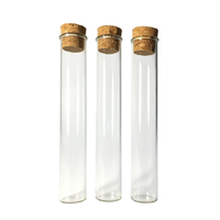 Flacons en verre noir/transparent de 120 mm et 125 mm avec bouchon en liège, tube en verre dépoli personnalisé avec logo pour l'emballage d'accessoires de papier à rouler