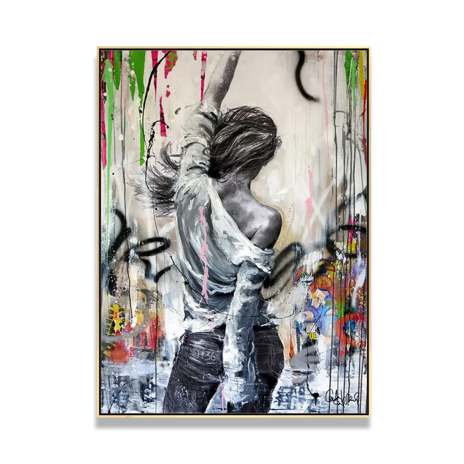 Shenzhen Hoge Kwaliteit Hotel Decoratie Handgemaakte Moderne Pop Art Canvas Abstract Olieverfschilderij