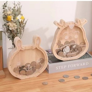 Huchas de madera con forma de los 12 animales del zodiaco, caja de dinero portátil para niños, decoración del hogar, respetuosa con el medio ambiente, sin cerradura - Product Image 2