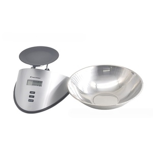 Báscula de cocina electrónica Veidt con control táctil, para uso doméstico y en el extranjero, con bandeja y tazón, de acero inoxidable, 5 kg, 14192-253B - Product Image 4