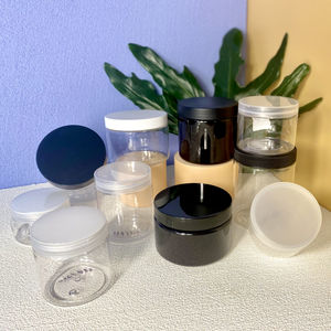 Contenants en PET PCR, transparents givrés, ronds, vides, recyclés, à large ouverture, 8 oz, 6 oz, pot en plastique à double paroi - Product Image 3