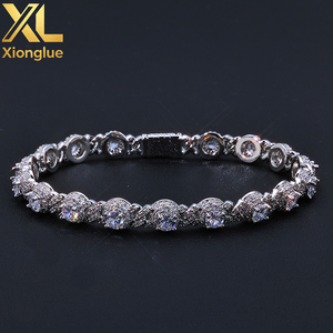 Premium B2B Wholesale VVS Moissanite Round Brilliant <b>Beaded</b> Bracelets S925 <b>Silver</b> Iced Out Hip Hop Jewelry Custom Supplier - Product Image 1