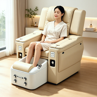 Chaise de manucure et pédicure électrique noire haut de gamme avec fonction de massage des pieds pour les soins de santé, salon et spa