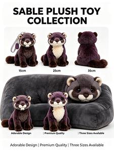 Peluche <span class=keywords><strong>Sable</strong></span> et Vison, Deux Modèles, Poupée en Peluche Animale Populaire du Zoo, Souvenir de Zoo Personnalisé, Vente en Gros - Product Image 5