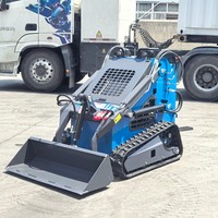 Vente directe usine CE/EPA EURO 5 Mini-chargeuse compacte sur chenilles pour jardin, avec chargeur frontal, tarière, pelle, chasse-neige et trancheuse