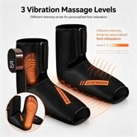 Bottes de massage des pieds sans fil à chaleur et vibrations, 3 niveaux de chauffage et de vibration, rechargeables par USB, masseur des pieds à tissus profonds pour la relaxation