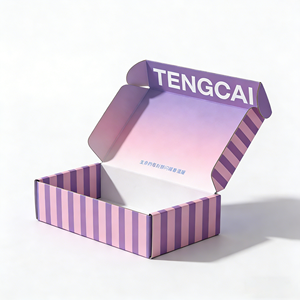 Cajas de Envío de Cartón Corrugado Reciclable con Logotipo, Color Rosa, <span class=keywords><strong>para</strong></span> Regalos, Zapatos, Calcetines, <span class=keywords><strong>Ropa</strong></span>, Plegables, OEM, MOQ Bajo - Product Image 3