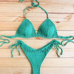 Bikini de Ganchillo Hecho a Mano Personalizado OEM, Traje de Baño de Spandex, Conjunto de Dos Piezas, Bikini de Tiras para Mujer - Product Image 2