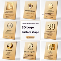 Médaille en métal personnalisée, plaque d'honneur, support en bois avec carte d'autorisation du franchiseur, personnalisation du moule