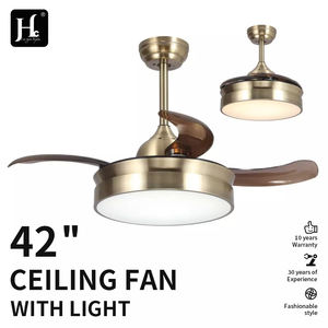 Modern Gold <b>Ceiling</b> <b>Fan</b> With <b>Light</b> and Remote Control ABS Blade Folding Retractable <b>Fan</b> <b>Light</b> Decorative RGB <b>Led</b> <b>Fan</b> Lamp - Product Image 2