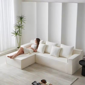 Sofá Esquinero Seccional Comprimido para Sala de Estar/Apartamento, Ahorro de Espacio, Sin Marco, Mueble de Espuma - Product Image 1