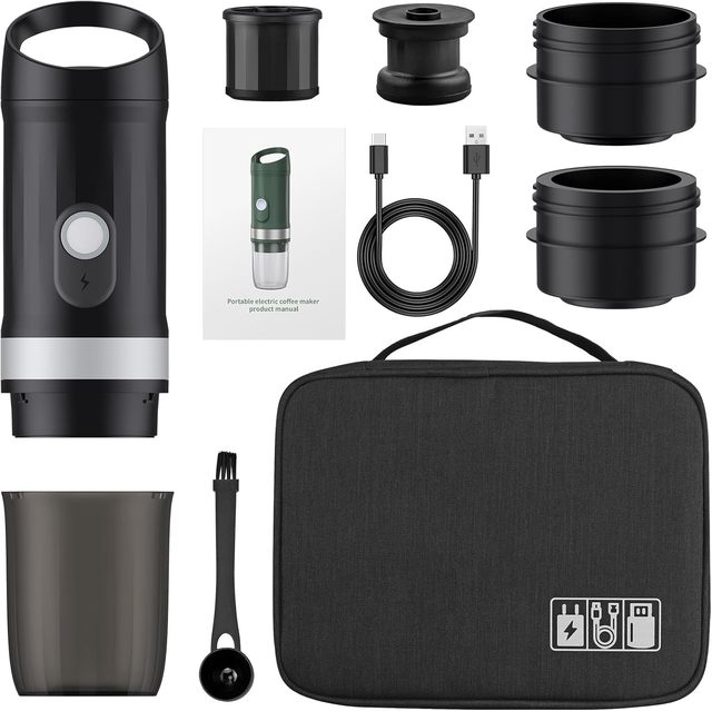 Portable Fully Automatic Espresso Machine 20 Bars Pump Pressure Stainless Steel Super Fast Type-C Charging Capsule/Ground Coffee