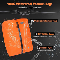 YK Lot de 3 cubes de rangement sous vide étanches IP68 de 30-40L avec pompe pour valise et sac à dos de voyage