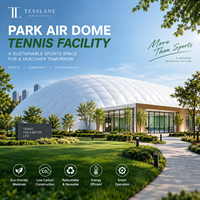 Dôme de tennis écologique pour parc, salle de sport durable, amovible, réutilisable, intelligente, économe en énergie, modulaire, clé en main