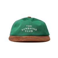 Chapeaux en daim à profil bas 2 tons avec broderie 3d personnalisée Casquettes Snapback Logo personnalisé Casquette à bord plat non structurée
