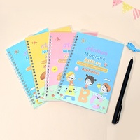 Cuaderno de ejercicios de escritura en inglés para niños, con ranuras para practicar la escritura, ideal para viajes, tamaño A5, encuadernación en espiral, venta al por mayor