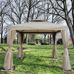 3X3M fiesta al aire libre evento aluminio jardín <span class=keywords><strong>Roma</strong></span> malla Gazebo refugio doble dosel techo red pared lateral balcón recubierto <span class=keywords><strong>de</strong></span> polvo - Product Image 6