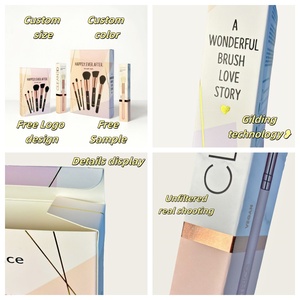 Bán buôn tùy chỉnh thiết kế logo màu có thể gập lại thân thiện với môi trang điểm bàn chải hộp giấy bao bì thân thiện với môi hàng hóa - Product Image 4