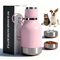 Bouteille d'eau isotherme en acier inoxydable 32 oz avec logo personnalisé 2 en 1, pour chiens et chats, anti-fuite, écologique