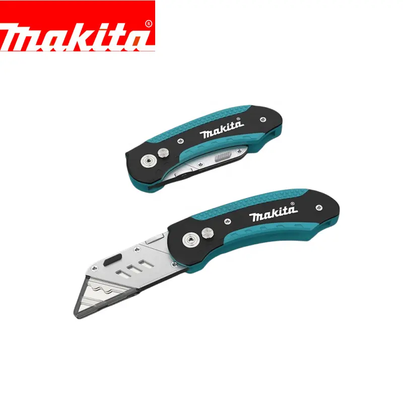 Original Makita folding utility knife wallpaper box cutter industrial electrician heavy duty all metal thickened trapezoid knife