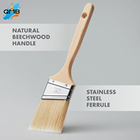 Ensemble de pinceaux à manche long en bois, design ergonomique, qualité DIY, OEM pris en charge, tailles personnalisées pour les applications de peinture et de nettoyage