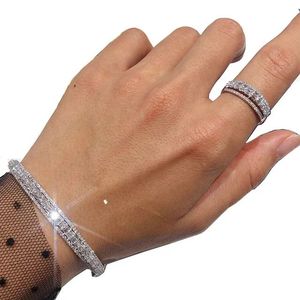 Xinfly Customized Luxury 18K Pure <b>Gold</b> Diamond Bracelet Row <b>Ring</b> Jewelry <b>Set</b> - Product Image 1