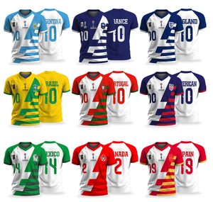 Toplu Özel 2026 Dünya Futbol Kupası Tişörtü-Arjantin Brezilya Futbol Forması %100 Polyester Otomatik Kesim Nefes Alabilir - Product Image 1