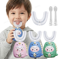 Brosse à dents électrique sonique pour enfant, poils en silicone en forme de U, nettoyage à 360 degrés, brosse à dents intelligente rechargeable par USB pour le nettoyage buccal