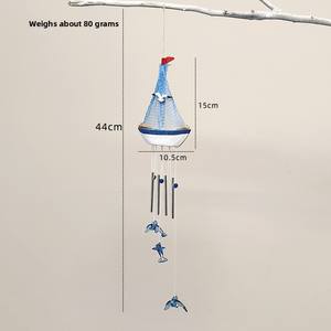 Campana de Viento Creativa con Forma de <span class=keywords><strong>Velero</strong></span> y Delfín Azul, Decoración para el Hogar, Oficina o Habitación Infantil, Venta al Por Mayor - Product Image 6