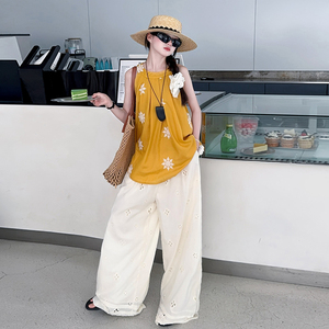 Set di Abbigliamento Estivo 2026 per Ragazze Adolescenti: Top e Pantaloni 2 Pezzi, Moda Casual per Vacanze e Uso Quotidiano - Product Image 1