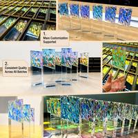 Trofeo de Cristal Creativo y Colorido, Premio Geométrico Facetado de Alta Gama Personalizado, Honor para Empleados Destacados de la Empresa, Reunión Anual