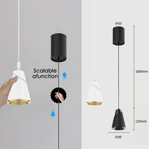 Lampu langit-langit LED liontin dapat diatur, lampu sorot gantung Modern dapat ditarik untuk ruang makan, Area dapur Bar - Product Image 2