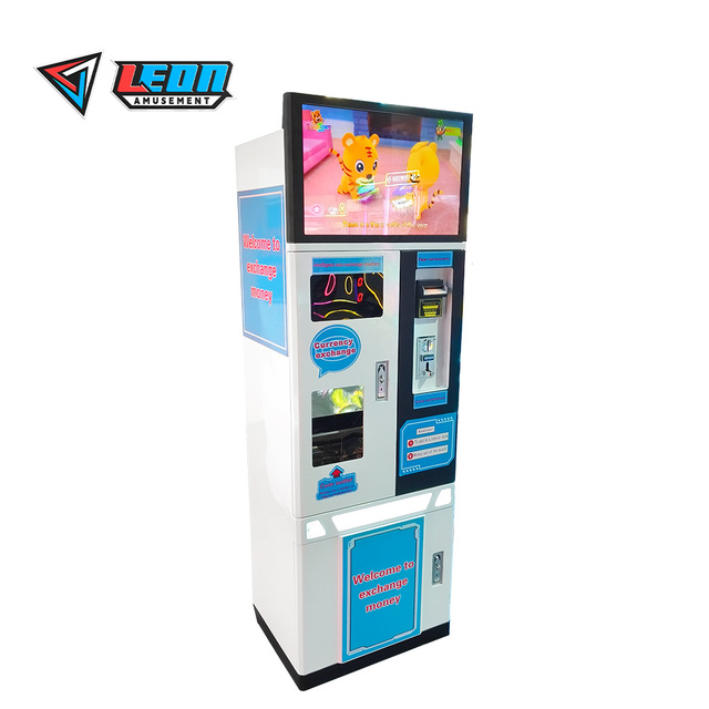 Commercial Game City Mall Automatic Coin Changer with LCD Screen Metal & Plastic Construction English Language Support